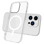Apple iPhone 15 Pro Max Kılıf Zore M-safe Şarj Özellikli Şeffaf Tek Kamera Çerçeveli Porto Kapak