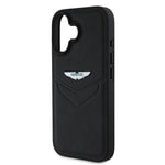 Apple iPhone 16 Kılıf Aston Martin Orjinal Lisanslı Victory Dizayn PU Deri Metal Logolu Kapak