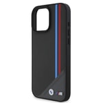 Apple iPhone 16 Kılıf BMW Orjinal Lisanslı M-safe Şarj Özellikli M Logolu Üç Çizgili Dikiş Detaylı Meshed Tricolor Stripes Kapak