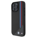 Apple iPhone 16 Kılıf BMW Orjinal Lisanslı M-safe Şarj Özellikli M Logolu Üç Çizgili Dikiş Detaylı Meshed Tricolor Stripes Kapak