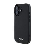 Apple iPhone 16 Kılıf DKNY Orjinal Lisanslı M-safe Şarj Özellikli Metal Logolu PU Deri Grained Kapak