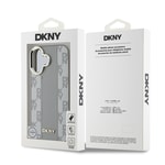 Apple iPhone 16 Kılıf DKNY Orjinal Lisanslı M-safe Şarj Özellikli 3D Yazılı Checkered Pattern Kapak