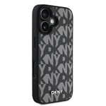 Apple iPhone 16 Kılıf DKNY Orjinal Lisanslı M-safe Şarj Özellikli 3D Yazılı Grid Pattern Kapak