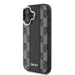 Apple iPhone 16 Kılıf DKNY Orjinal Lisanslı M-safe Şarj Özellikli 3D Yazılı Checkered Pattern Kapak