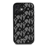 Apple iPhone 16 Kılıf DKNY Orjinal Lisanslı M-safe Şarj Özellikli 3D Yazılı Grid Pattern Kapak