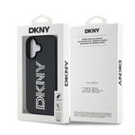 Apple iPhone 16 Kılıf DKNY Orjinal Lisanslı Taşlı DKNY Yazılı Metalik Rhinestones PU Deri Kapak