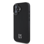 Apple iPhone 16 Kılıf DKNY Orjinal Lisanslı M-safe Şarj Özellikli Metal Logolu PU Deri Plain Kapak