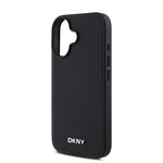 Apple iPhone 16 Kılıf DKNY Orjinal Lisanslı M-safe Şarj Özellikli Metal Logolu PU Deri Grained Kapak
