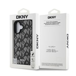 Apple iPhone 16 Kılıf DKNY Orjinal Lisanslı M-safe Şarj Özellikli 3D Yazılı Grid Pattern Kapak