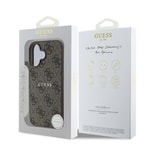 Apple iPhone 16 Kılıf Guess Orjinal Lisanslı M-safe Şarj Özellikli 4G Desenli Yazı Logolu Kapak
