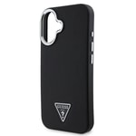 Apple iPhone 16 Kılıf Guess Orjinal Lisanslı M-safe Şarj Özellikli Grained Triangle Kapak