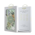 Apple iPhone 16 Kılıf Guess Orjinal Lisanslı M-safe Şarj Özellikli IML Baskılı Yazı Logolu Flower Tonal Circle Kapak