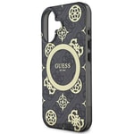 Apple iPhone 16 Kılıf Guess Orjinal Lisanslı M-safe Şarj Özellikli 4G Desenli IML Yazı Logolu Peony Kapak