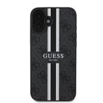 Apple iPhone 16 Kılıf Guess Orjinal Lisanslı M-safe Şarj Özellikli 4G Şerit Tasarımlı Printed Kapak
