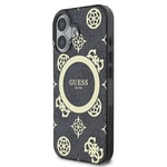 Apple iPhone 16 Kılıf Guess Orjinal Lisanslı M-safe Şarj Özellikli 4G Desenli IML Yazı Logolu Peony Kapak