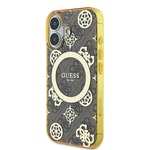 Apple iPhone 16 Kılıf Guess Orjinal Lisanslı M-safe Şarj Özellikli 4G Desenli IML Yazı Logolu Peony Kapak