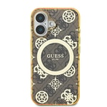 Apple iPhone 16 Kılıf Guess Orjinal Lisanslı M-safe Şarj Özellikli 4G Desenli IML Yazı Logolu Peony Kapak