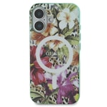 Apple iPhone 16 Kılıf Guess Orjinal Lisanslı M-safe Şarj Özellikli IML Baskılı Jungle Ring Kapak