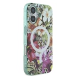 Apple iPhone 16 Kılıf Guess Orjinal Lisanslı M-safe Şarj Özellikli IML Baskılı Jungle Ring Kapak