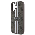 Apple iPhone 16 Kılıf Guess Orjinal Lisanslı M-safe Şarj Özellikli 4G Şerit Tasarımlı Printed Kapak
