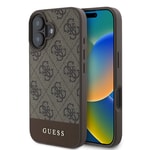 Apple iPhone 16 Kılıf Guess Orjinal Lisanslı PU Deri Şerit Logo Dizaynlı Kapak