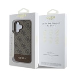 Apple iPhone 16 Kılıf Guess Orjinal Lisanslı PU Deri Şerit Logo Dizaynlı Kapak