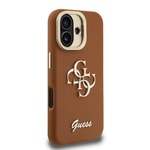 Apple iPhone 16 Kılıf Guess Orjinal Lisanslı Grained Yazı Logolu Kamera Standlı Kapak