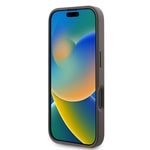 Apple iPhone 16 Kılıf Guess Orjinal Lisanslı M-safe Şarj Özellikli PU Deri 4G Desenli Taşlı Üçgen Logolu Kapak