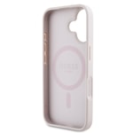 Apple iPhone 16 Kılıf Guess Orjinal Lisanslı M-safe Şarj Özellikli Yazı Logolu Circle Classic Kapak