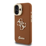 Apple iPhone 16 Kılıf Guess Orjinal Lisanslı Grained Yazı Logolu Kamera Standlı Kapak