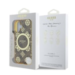 Apple iPhone 16 Kılıf Guess Orjinal Lisanslı M-safe Şarj Özellikli 4G Desenli IML Yazı Logolu Peony Kapak