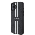 Apple iPhone 16 Kılıf Guess Orjinal Lisanslı PU Deri Şerit Logo Dizaynlı Kapak