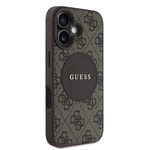 Apple iPhone 16 Kılıf Guess Orjinal Lisanslı M-safe Şarj Özellikli Yazı Logolu Circle Classic Kapak