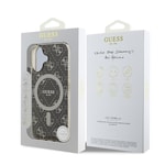 Apple iPhone 16 Kılıf Guess Orjinal Lisanslı M-safe Şarj Özellikli IML Baskılı Klasik Logolu 4G Desenli Kapak