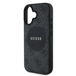 Apple iPhone 16 Kılıf Guess Orjinal Lisanslı M-safe Şarj Özellikli Yazı Logolu Circle Classic Kapak