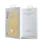 Apple iPhone 16 Kılıf Guess Orjinal Lisanslı Taşlı Arka Yüzey Üçgen Logolu Kapak