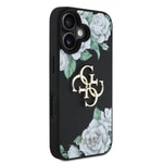 Apple iPhone 16 Kılıf Guess Orjinal Lisanslı Gül Baskılı Büyük Metal Logo Dizaynlı Kapak