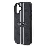 Apple iPhone 16 Kılıf Guess Orjinal Lisanslı M-safe Şarj Özellikli 4G Şerit Tasarımlı Printed Kapak