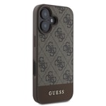 Apple iPhone 16 Kılıf Guess Orjinal Lisanslı PU Deri Şerit Logo Dizaynlı Kapak