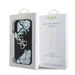 Apple iPhone 16 Kılıf Guess Orjinal Lisanslı Gül Baskılı Büyük Metal Logo Dizaynlı Kapak