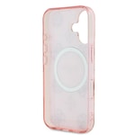 Apple iPhone 16 Kılıf Guess Orjinal Lisanslı M-safe Şarj Özellikli 4G Desenli IML Yazı Logolu Peony Kapak