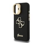 Apple iPhone 16 Kılıf Guess Orjinal Lisanslı Grained Yazı Logolu Kamera Standlı Kapak