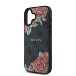 Apple iPhone 16 Kılıf Guess Orjinal Lisanslı M-safe Şarj Özellikli Gül Baskılı 4G Desenli Yazı Logolu Kapak