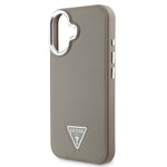 Apple iPhone 16 Kılıf Guess Orjinal Lisanslı M-safe Şarj Özellikli Grained Triangle Kapak