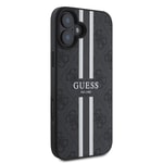 Apple iPhone 16 Kılıf Guess Orjinal Lisanslı M-safe Şarj Özellikli 4G Şerit Tasarımlı Printed Kapak