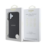 Apple iPhone 16 Kılıf Guess Orjinal Lisanslı M-safe Şarj Özellikli Yazı Logolu Grained Kapak