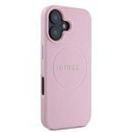 Apple iPhone 16 Kılıf Guess Orjinal Lisanslı M-safe Şarj Özellikli Yazı Logolu Grained Kapak