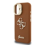 Apple iPhone 16 Kılıf Guess Orjinal Lisanslı Grained Yazı Logolu Kamera Standlı Kapak