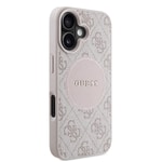 Apple iPhone 16 Kılıf Guess Orjinal Lisanslı M-safe Şarj Özellikli Yazı Logolu Circle Classic Kapak