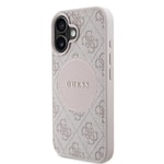 Apple iPhone 16 Kılıf Guess Orjinal Lisanslı M-safe Şarj Özellikli Yazı Logolu Circle Classic Kapak